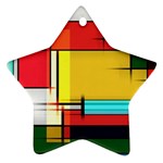 Multicolored Retro Abstraction%2 Ornament (Star)