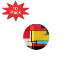 Multicolored Retro Abstraction%2 1  Mini Magnet (10 pack) 