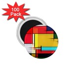 Multicolored Retro Abstraction%2 1.75  Magnets (100 pack) 