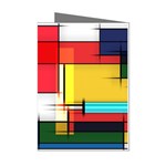 Multicolored Retro Abstraction, Lines Retro Background, Multicolored Mosaic Mini Greeting Cards (Pkg of 8)