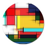 Multicolored Retro Abstraction%2 Magnet 5  (Round)