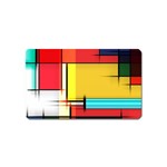 Multicolored Retro Abstraction%2 Magnet (Name Card)