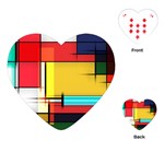 Multicolored Retro Abstraction, Lines Retro Background, Multicolored Mosaic Playing Cards Single Design (Heart)