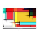 Multicolored Retro Abstraction%2 Business Card Holder