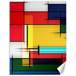 Multicolored Retro Abstraction, Lines Retro Background, Multicolored Mosaic Canvas 12  x 16 