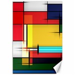 Multicolored Retro Abstraction, Lines Retro Background, Multicolored Mosaic Canvas 12  x 18 