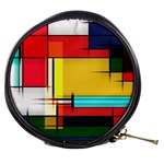Multicolored Retro Abstraction, Lines Retro Background, Multicolored Mosaic Mini Makeup Bag
