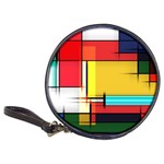 Multicolored Retro Abstraction, Lines Retro Background, Multicolored Mosaic Classic 20-CD Wallets