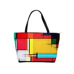 Multicolored Retro Abstraction, Lines Retro Background, Multicolored Mosaic Classic Shoulder Handbag