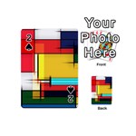 Multicolored Retro Abstraction, Lines Retro Background, Multicolored Mosaic Playing Cards 54 Designs (Mini)