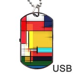Multicolored Retro Abstraction%2 Dog Tag USB Flash (Two Sides)
