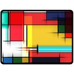 Multicolored Retro Abstraction, Lines Retro Background, Multicolored Mosaic Two Sides Fleece Blanket (Large)