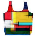 Multicolored Retro Abstraction, Lines Retro Background, Multicolored Mosaic Full Print Recycle Bag (XL)