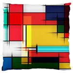 Multicolored Retro Abstraction%2 Large Premium Plush Fleece Cushion Case (Two Sides)