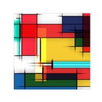 Multicolored Retro Abstraction, Lines Retro Background, Multicolored Mosaic Square Satin Scarf (30  x 30 )