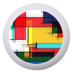 Multicolored Retro Abstraction, Lines Retro Background, Multicolored Mosaic Dento Box with Mirror