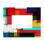Multicolored Retro Abstraction%2 White Tabletop Photo Frame 4 x6 