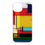 Multicolored Retro Abstraction, Lines Retro Background, Multicolored Mosaic iPhone 13 TPU UV Print Case