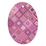 Pink Retro Texture With Rhombus, Retro Backgrounds Ornament (Oval)