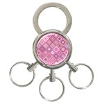 Pink Retro Texture With Rhombus, Retro Backgrounds 3-Ring Key Chain