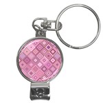 Pink Retro Texture With Rhombus, Retro Backgrounds Nail Clippers Key Chain