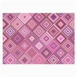 Pink Retro Texture With Rhombus, Retro Backgrounds Large Glasses Cloth (2 Sides)
