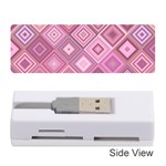 Pink Retro Texture With Rhombus, Retro Backgrounds Memory Card Reader (Stick)