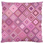 Pink Retro Texture With Rhombus, Retro Backgrounds Large Cushion Case (One Side)