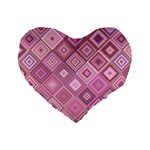 Pink Retro Texture With Rhombus, Retro Backgrounds Standard 16  Premium Flano Heart Shape Cushions