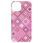 Pink Retro Texture With Rhombus, Retro Backgrounds iPhone 14 Black UV Print Case