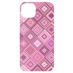 Pink Retro Texture With Rhombus, Retro Backgrounds iPhone 14 Plus Black UV Print Case