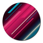 Pink-blue Retro Background, Retro Backgrounds, Lines Round Mousepad