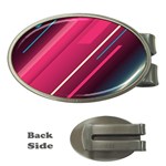 Pink-blue Retro Background, Retro Backgrounds, Lines Money Clips (Oval) 