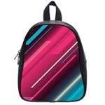 Pink-blue Retro Background, Retro Backgrounds, Lines School Bag (Small)