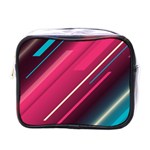 Pink-blue Retro Background, Retro Backgrounds, Lines Mini Toiletries Bag (One Side)