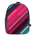 Pink-blue Retro Background, Retro Backgrounds, Lines School Bag (XL)