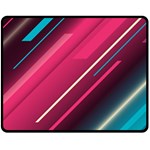 Pink-blue Retro Background, Retro Backgrounds, Lines Two Sides Fleece Blanket (Medium)