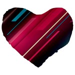 Pink-blue Retro Background, Retro Backgrounds, Lines Large 19  Premium Flano Heart Shape Cushions