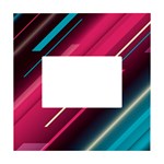 Pink-blue Retro Background, Retro Backgrounds, Lines White Box Photo Frame 4  x 6 