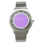 Purple Paper Texture, Paper Background Stainless Steel Watch