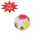 Red White Blue Retro Background, Retro Abstraction, Colored Retro Background 1  Mini Buttons (100 pack) 