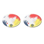 Red White Blue Retro Background, Retro Abstraction, Colored Retro Background Cufflinks (Oval)