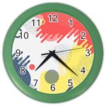 Red White Blue Retro Background, Retro Abstraction, Colored Retro Background Color Wall Clock