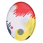 Red White Blue Retro Background, Retro Abstraction, Colored Retro Background Oval Glass Fridge Magnet (4 pack)