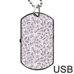 Retro Floral Texture, Beige Floral Retro Background, Vintage Texture Dog Tag USB Flash (Two Sides)