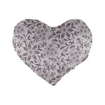 Retro Floral Texture, Beige Floral Retro Background, Vintage Texture Standard 16  Premium Heart Shape Cushions