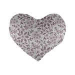 Retro Floral Texture, Beige Floral Retro Background, Vintage Texture Standard 16  Premium Flano Heart Shape Cushions