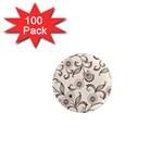 Retro Floral Texture, Light Brown Retro Background 1  Mini Magnets (100 pack) 