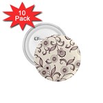Retro Floral Texture, Light Brown Retro Background 1.75  Buttons (10 pack)