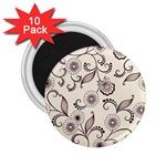 Retro Floral Texture, Light Brown Retro Background 2.25  Magnets (10 pack) 
